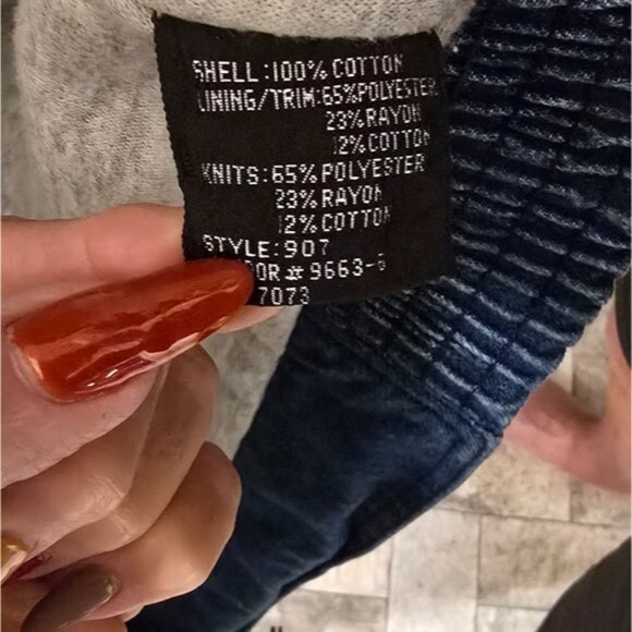 Men's Denim and Gray Sweatshirt Hoodie Jacket XL - Picture 3 of 7